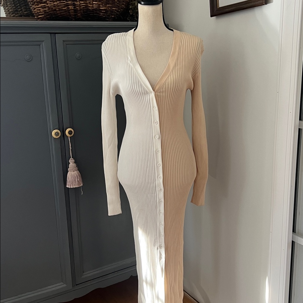 STAUD Shoko Colorblock Ribbed Midi Dress - Picture 5 of 7